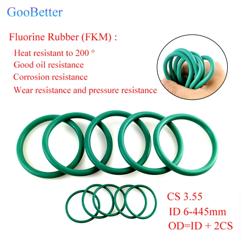 FKM Fluorine Rubber O-Ring CS 3.55mm ID 6-445mm Insulation Oil Resistant Acid & Alkali Resistant Fluorine Rubber O Ring
FKM Fluorine Rubber O-Ring CS 3.55mm ID 6-445mm Insulation Oil Resistant Acid & Alkali Resistant Fluorine Rubber O Ring