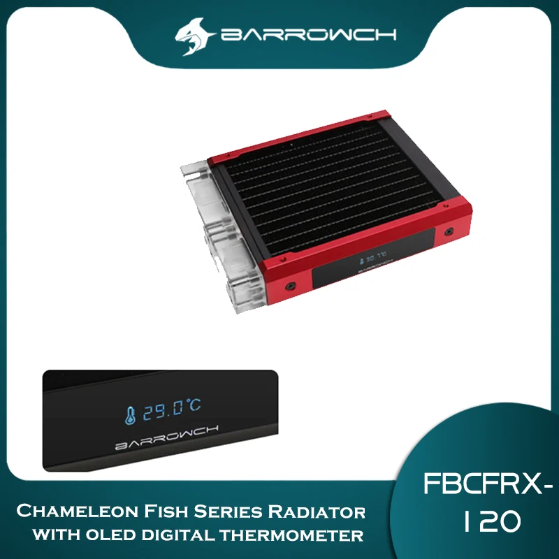 Barrowch Copper 120mm Radiator With OLED Display Acrylic/POM Inlet Module Suitable For 120mm Fan CPU Cooler FBCFRX-120
Barrowch Copper 120mm Radiator With OLED Display Acrylic/POM Inlet Module Suitable For 120mm Fan CPU Cooler FBCFRX-120