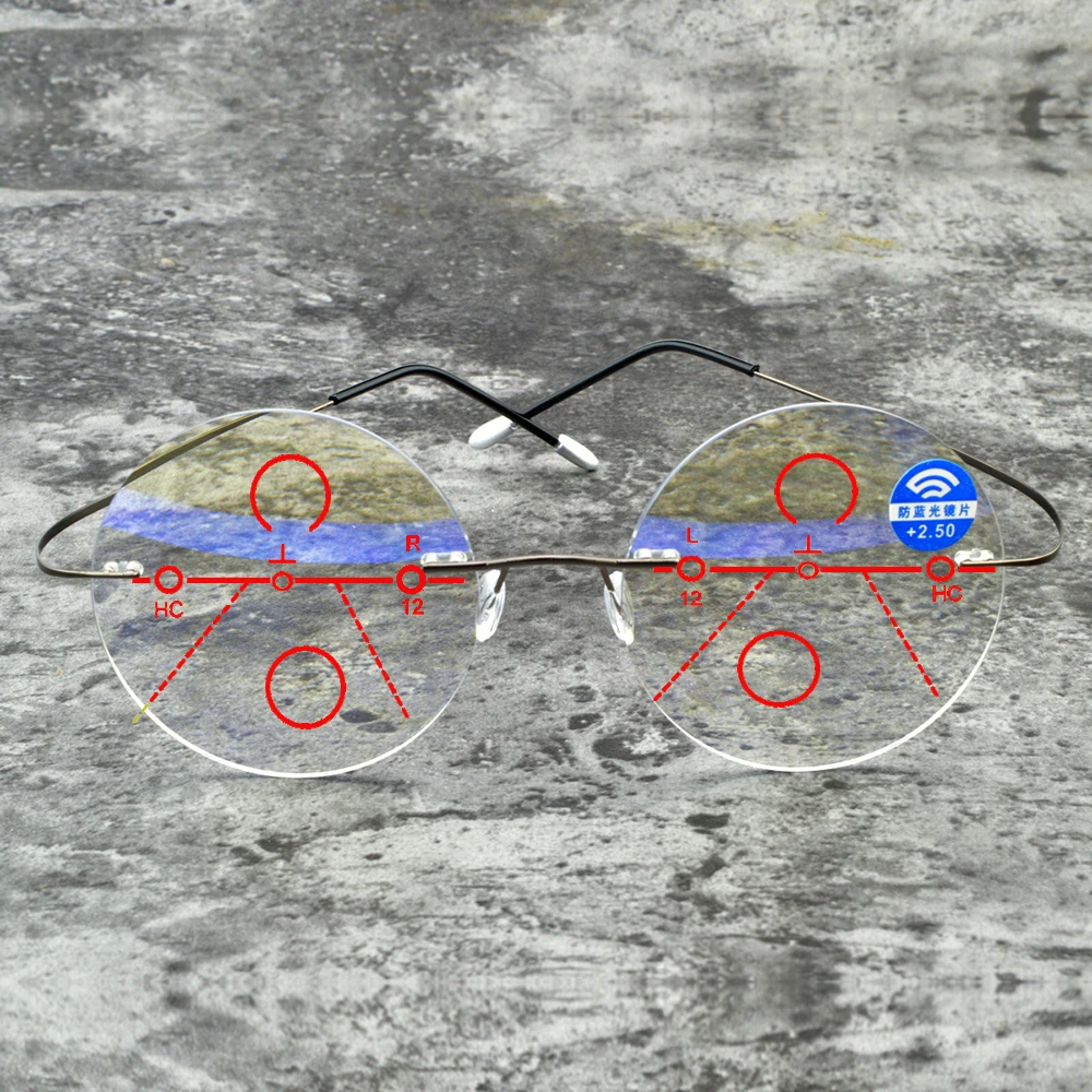 Men Women Ultralight Rimless Round Portable Frameless Progressive Multifocal Reading Glasses +0.75 +1 +1.25 +1.5 +1.75 To +4
Men Women Ultralight Rimless Round Portable Frameless Progressive Multifocal Reading Glasses +0.75 +1 +1.25 +1.5 +1.75 To +4
