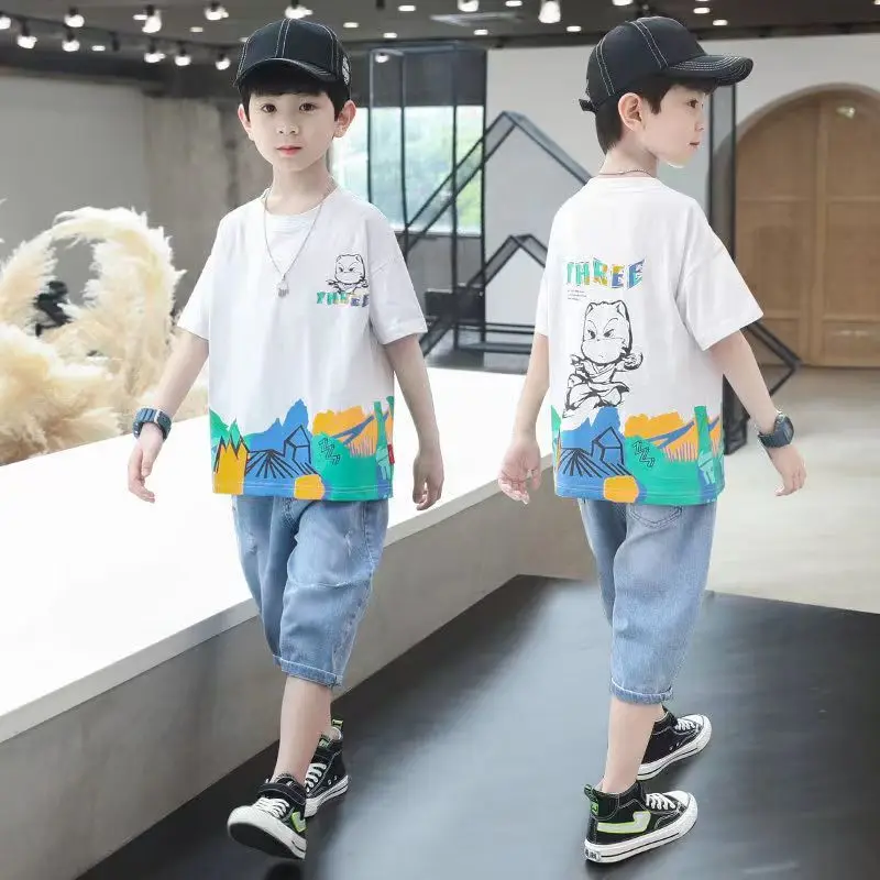 boy casual wear pure cotton hip hop short sleeve absorb sweat teenager summer boy set sports breathable letter T-shirt+shorts
boy casual wear pure cotton hip hop short sleeve absorb sweat teenager summer boy set sports breathable letter T-shirt+shorts