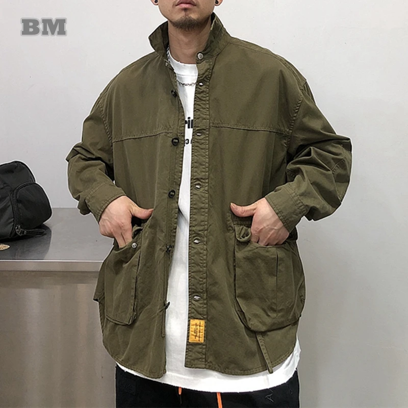 American Fashion Hip Hop Letter Print Army Green Shirt Men Clothing Japanese Harajuku High Quality Coat Streetwear Oversized Top
American Fashion Hip Hop Letter Print Army Green Shirt Men Clothing Japanese Harajuku High Quality Coat Streetwear Oversized Top