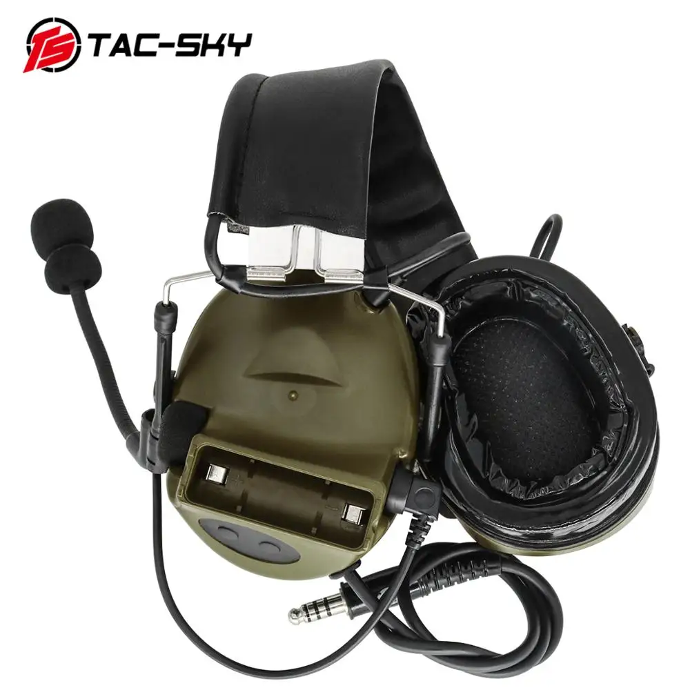 

TS TAC-SKY C2 Tactical Airsoft Headset & Tactical ptt Adapter kenwood Plug ptt Compatible with Baofeng UV5R, UV82 Walkie Talkies