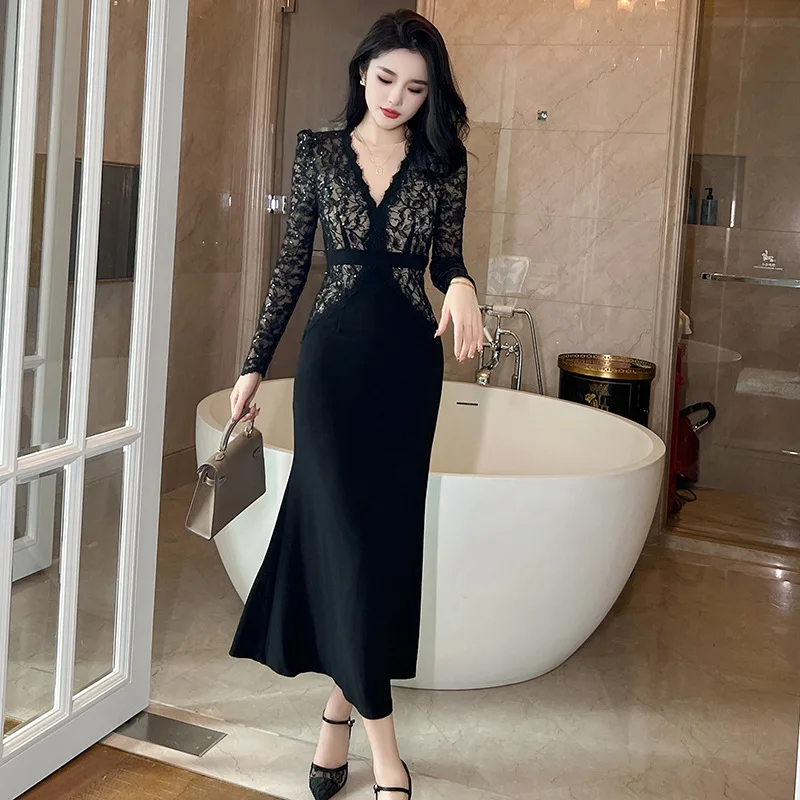 Harajpoo Fashion Formal Long Dress Women Autumn New Light Mature Style Temperament Slim Fit Long Sleeved Lady Vestidos
Harajpoo Fashion Formal Long Dress Women Autumn New Light Mature Style Temperament Slim Fit Long Sleeved Lady Vestidos