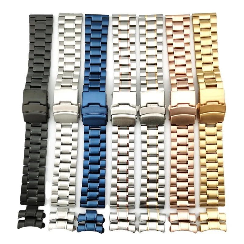Solid Stainless Steel Strap 18mm 20mm 22mm 24mm Folding Buckle Curved End Men Women 5 Pointer Metal Watch Band Accessories
Solid Stainless Steel Strap 18mm 20mm 22mm 24mm Folding Buckle Curved End Men Women 5 Pointer Metal Watch Band Accessories