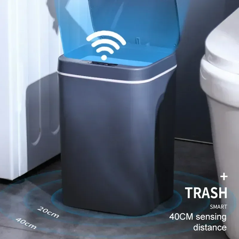

Мусорная корзина для ванной комнаты, умная мусорная корзина для переработки отходов с датчиком, кухонная электрическая автоматическая мусорная корзина для отходов, водонепроницаемая корзина