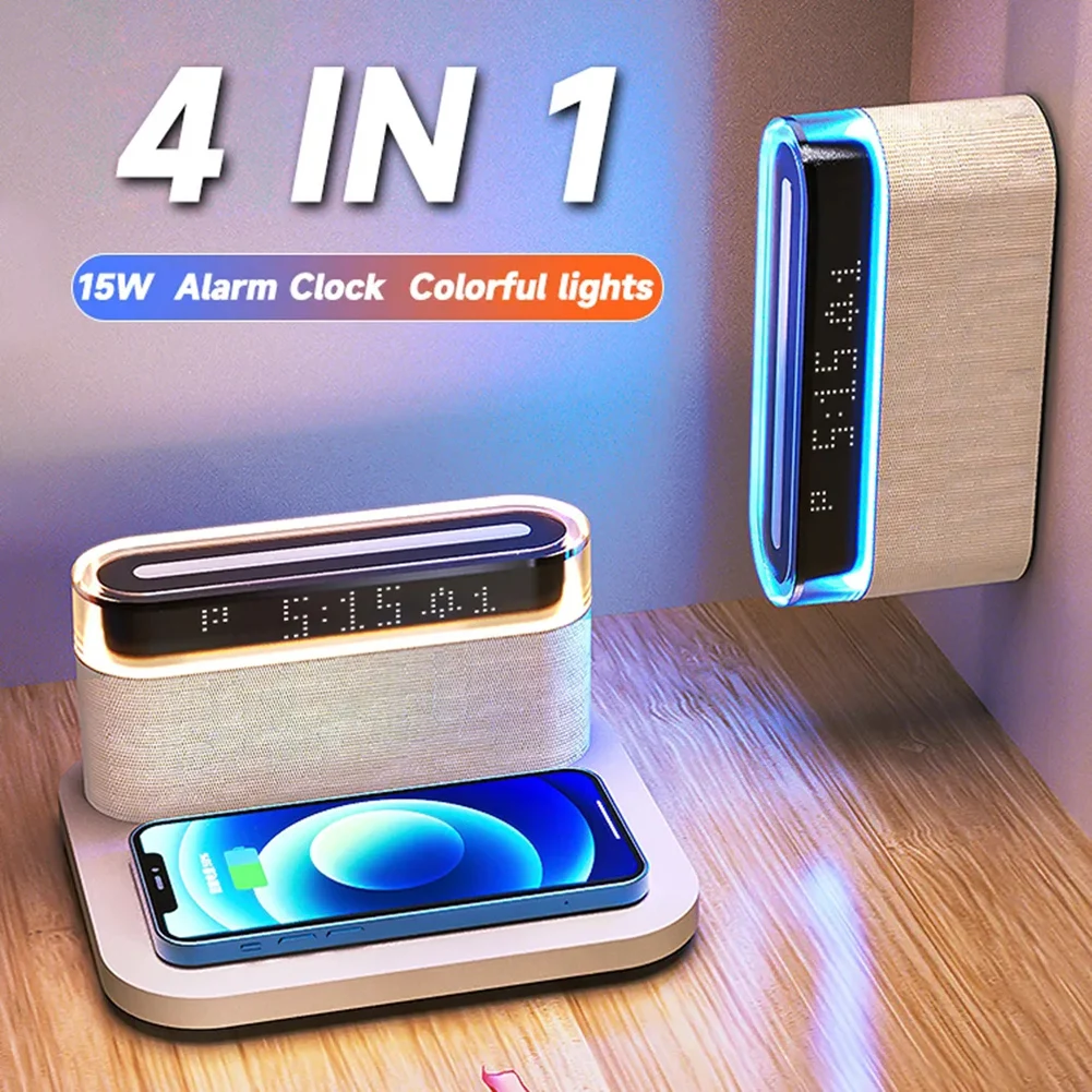 Digital Clock Wireless Charger Speaker with Light Stereo Surround Bass Music Box for Camping Picnic
Digital Clock Wireless Charger Speaker with Light Stereo Surround Bass Music Box for Camping Picnic
