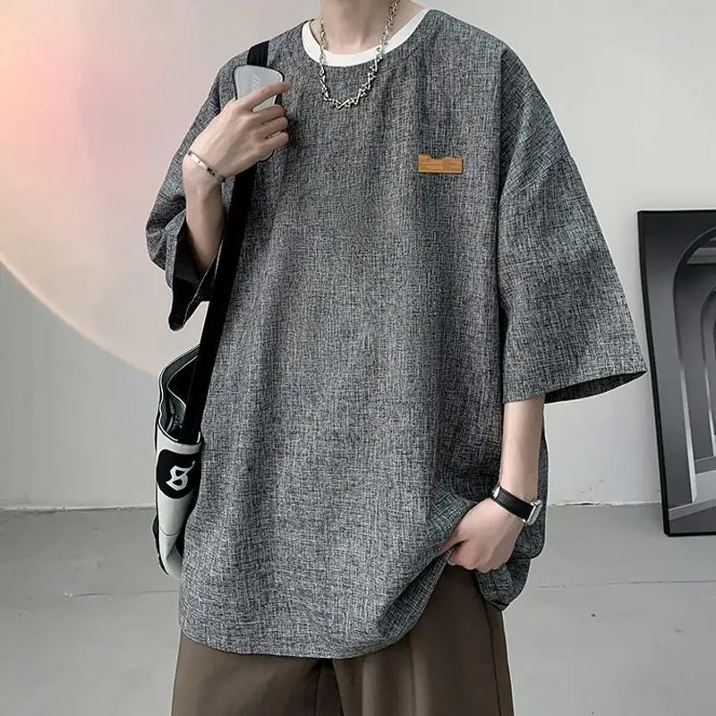 2023 Men's Clothing Short Sleeve Round Neck Loose Straight Pullovers Solid Printing Handsome Simple Casual Streetwear T-Shirts
2023 Men's Clothing Short Sleeve Round Neck Loose Straight Pullovers Solid Printing Handsome Simple Casual Streetwear T-Shirts