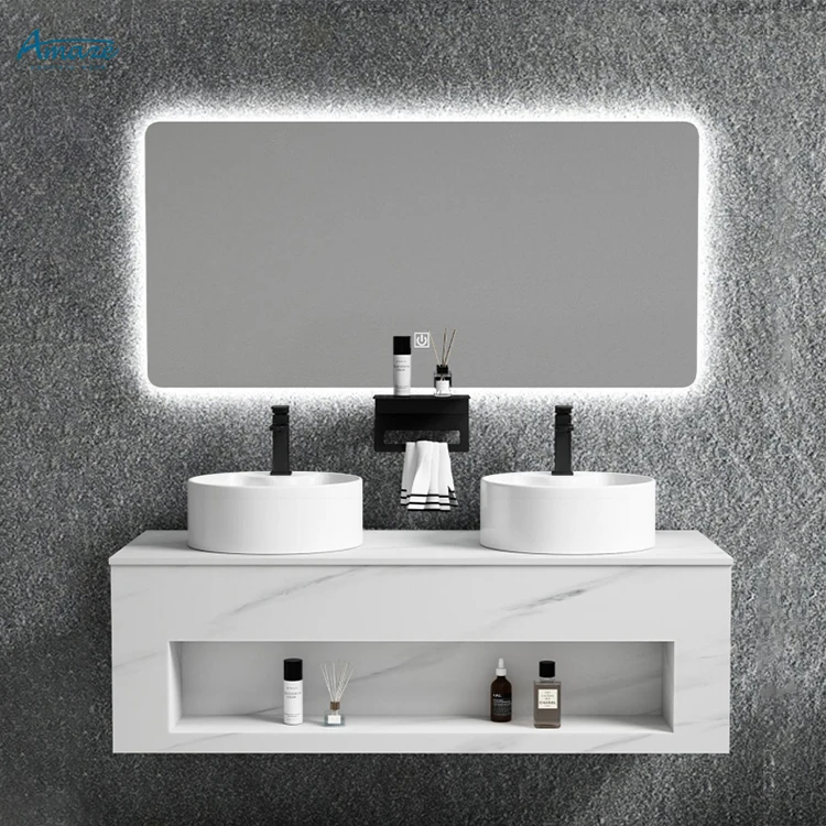 

Chao Zhou Pinmei Factory Wholesale New Design Stainless Steel Bathroom Vanity Cabinet Set With Sink