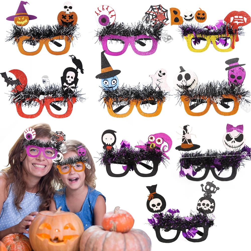 Halloween Tinsel Glasses Frame Funny Pumpkin Spider Bat Skull Witch Eyeball Eyewear for Kids Adults Party Cosplay Masquerade
Halloween Tinsel Glasses Frame Funny Pumpkin Spider Bat Skull Witch Eyeball Eyewear for Kids Adults Party Cosplay Masquerade