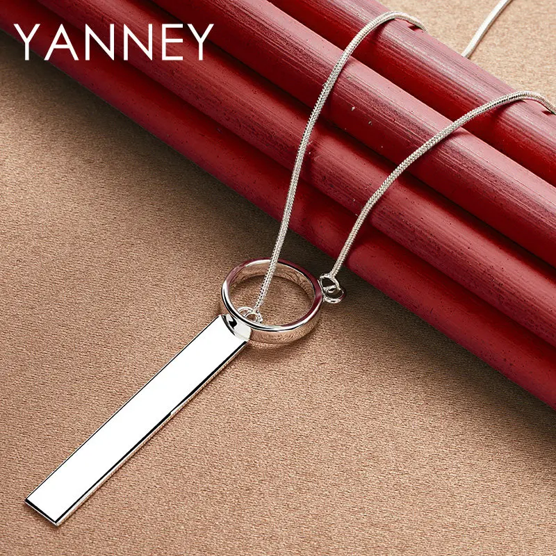 New 925 Sterling Silver 18 Inches Simple Square Necklace For Women Men Fashion Luxury Jewelry Party Engagement Gift Charm
New 925 Sterling Silver 18 Inches Simple Square Necklace For Women Men Fashion Luxury Jewelry Party Engagement Gift Charm