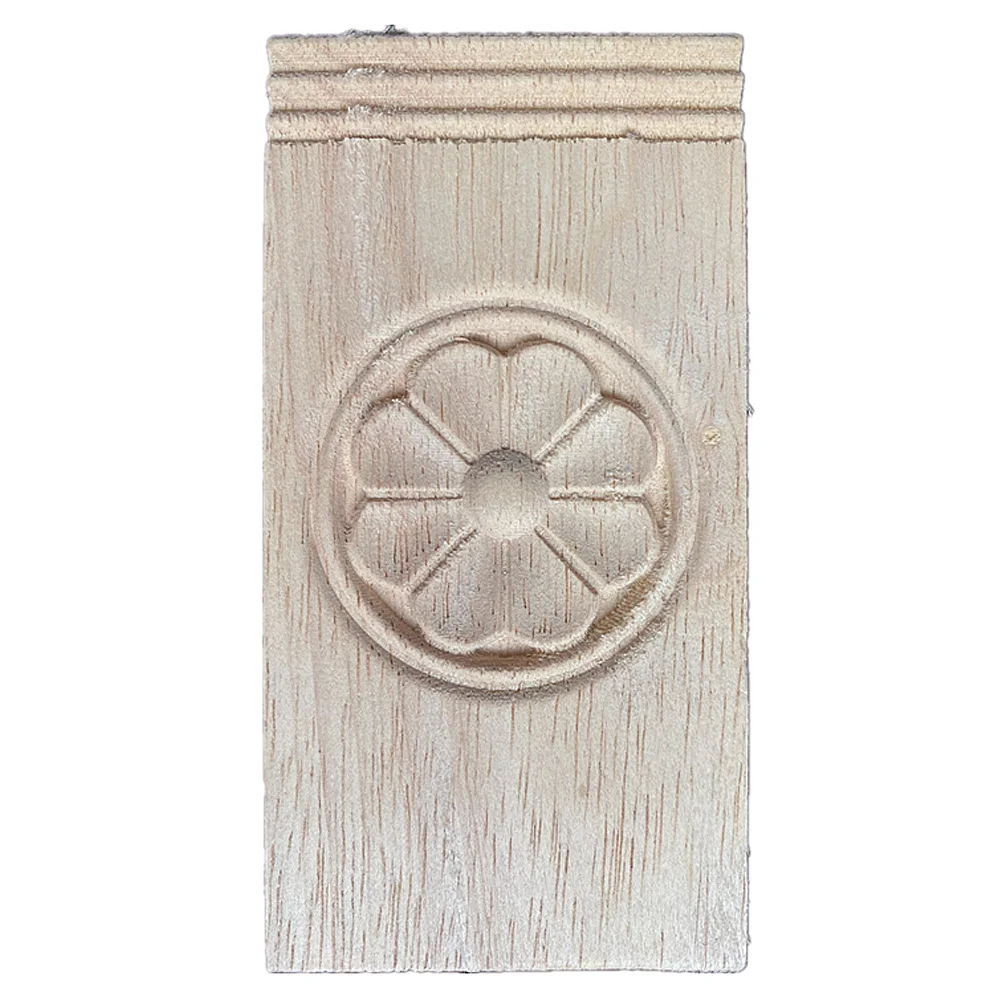 

1PC 12cm Unique Natural Floral Wood Carved Wooden Figurines Crafts Corner Appliques Frame Wall Door Furniture Woodcarving Decor