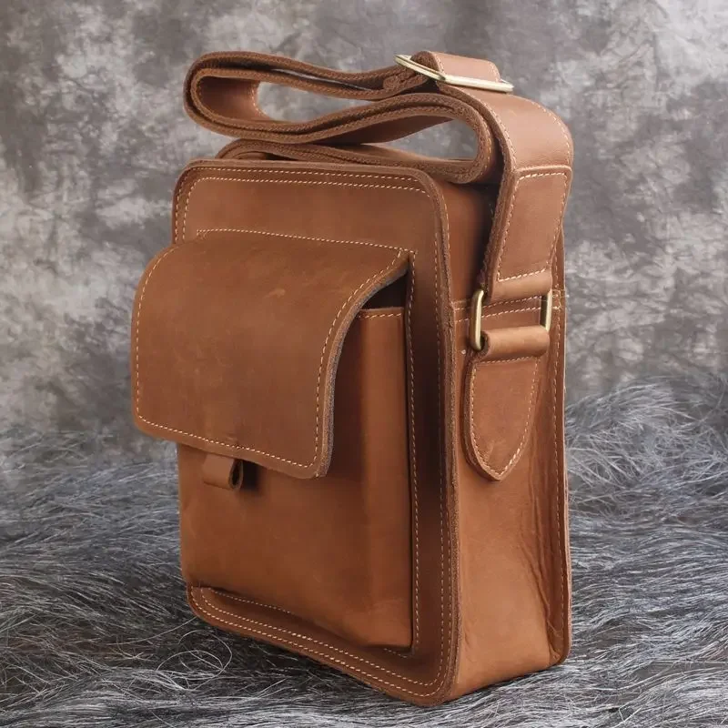 Men's Thick Cowhide Vintage Solid Color Crossbody Bag Top Layer Crazy Horse Leather Car Sewing Casual Computer Shoulder Bag
Men's Thick Cowhide Vintage Solid Color Crossbody Bag Top Layer Crazy Horse Leather Car Sewing Casual Computer Shoulder Bag