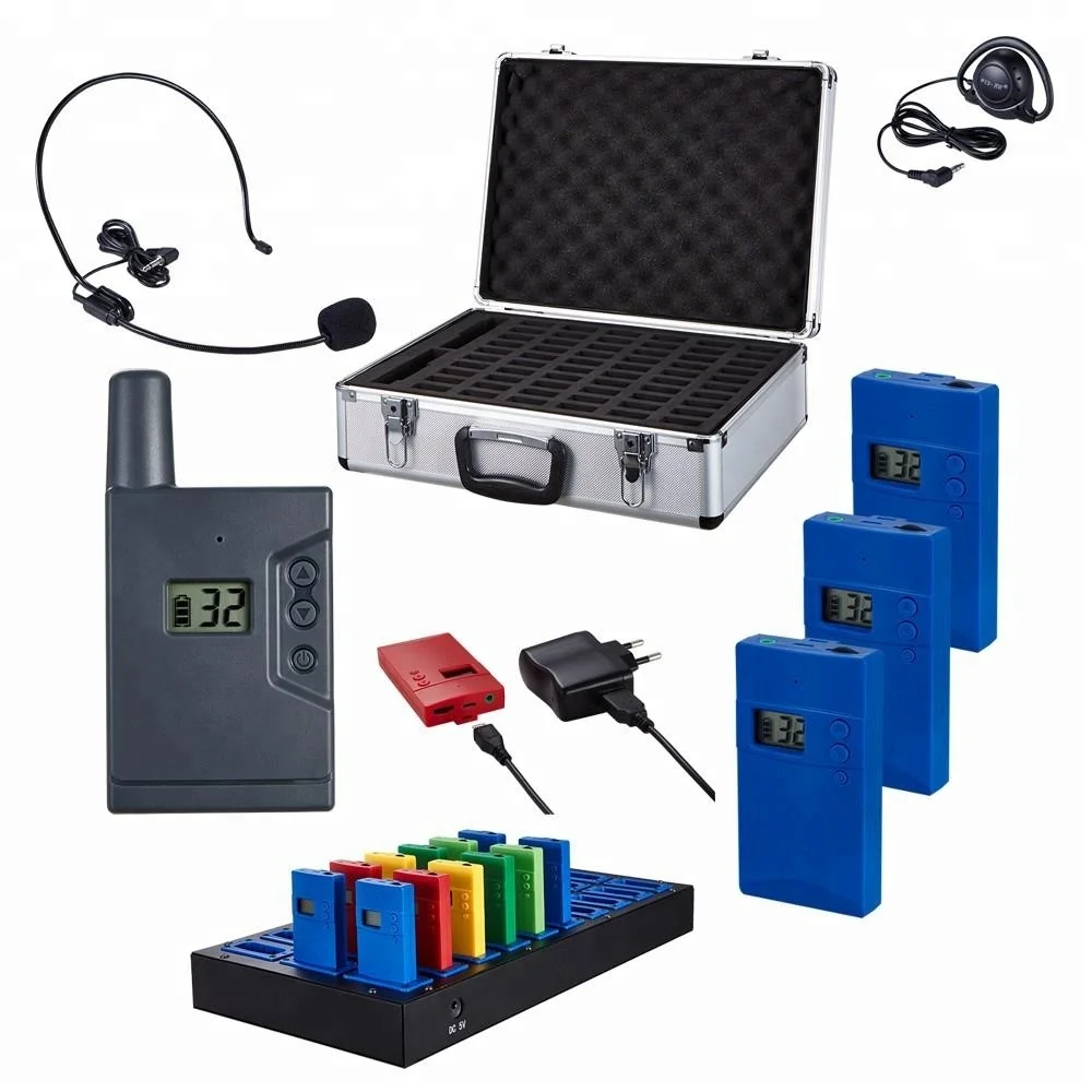 

wireless tour guide headset system one set 2 transmitter with 20 receivers /audio guides for hajj