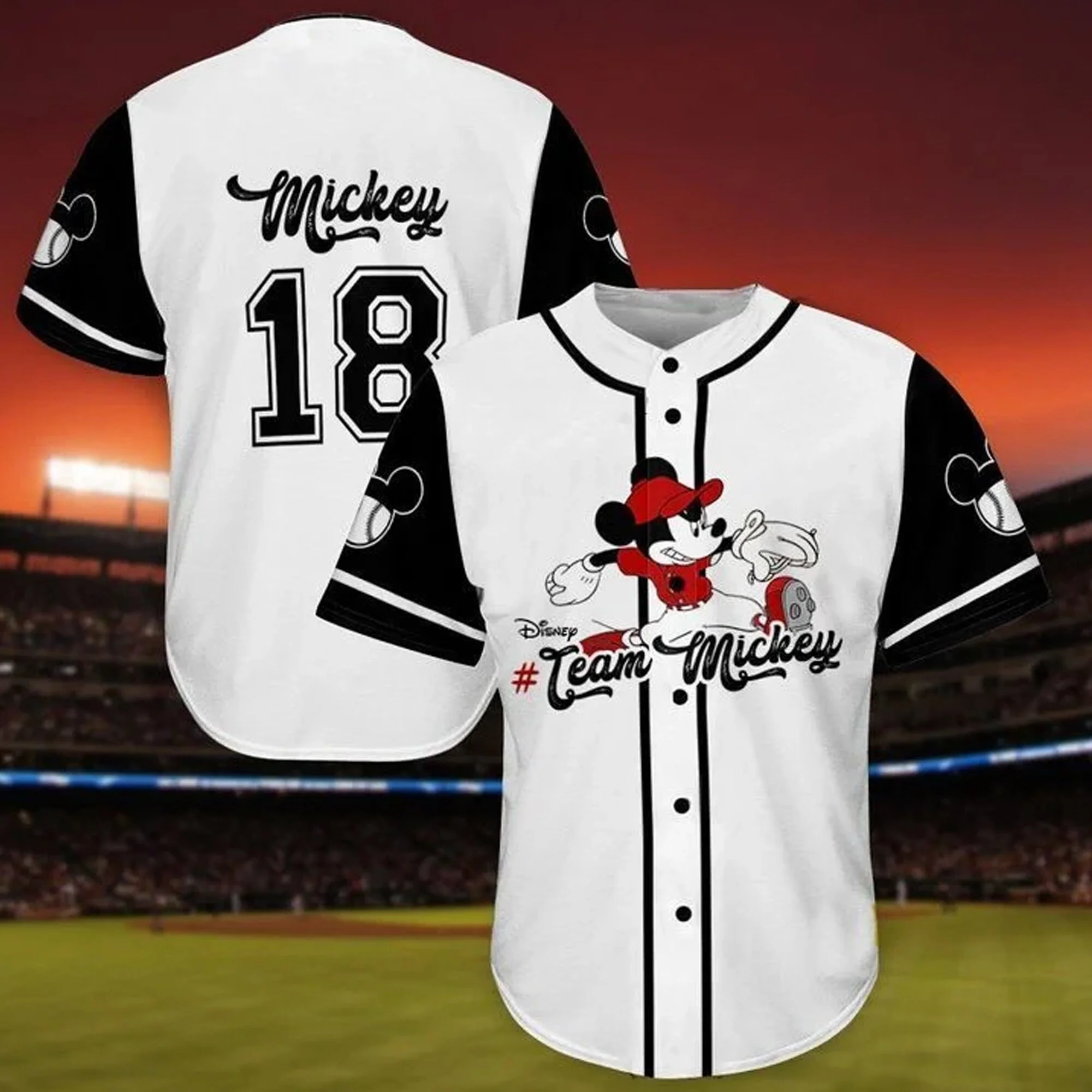 Mickey Mouse Baseball Jersey Men Women Kids Short Sleeve Shirt Disney Baseball Jersey Custom Name Casual Sports Jersey
Mickey Mouse Baseball Jersey Men Women Kids Short Sleeve Shirt Disney Baseball Jersey Custom Name Casual Sports Jersey