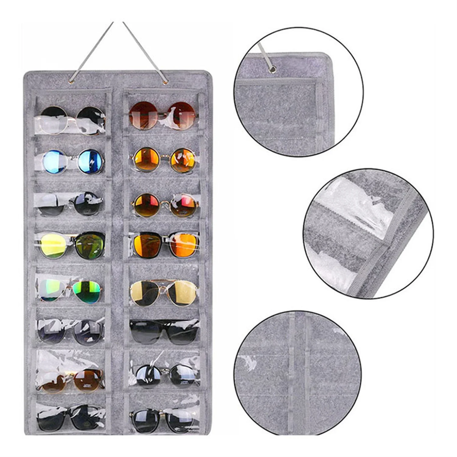 1PC Felt Collapsible Hanging Bag For Sunglasses Wall Pocket Organizer Bags 16 Slots Glasses Storage Display Hanging Bags
1PC Felt Collapsible Hanging Bag For Sunglasses Wall Pocket Organizer Bags 16 Slots Glasses Storage Display Hanging Bags
