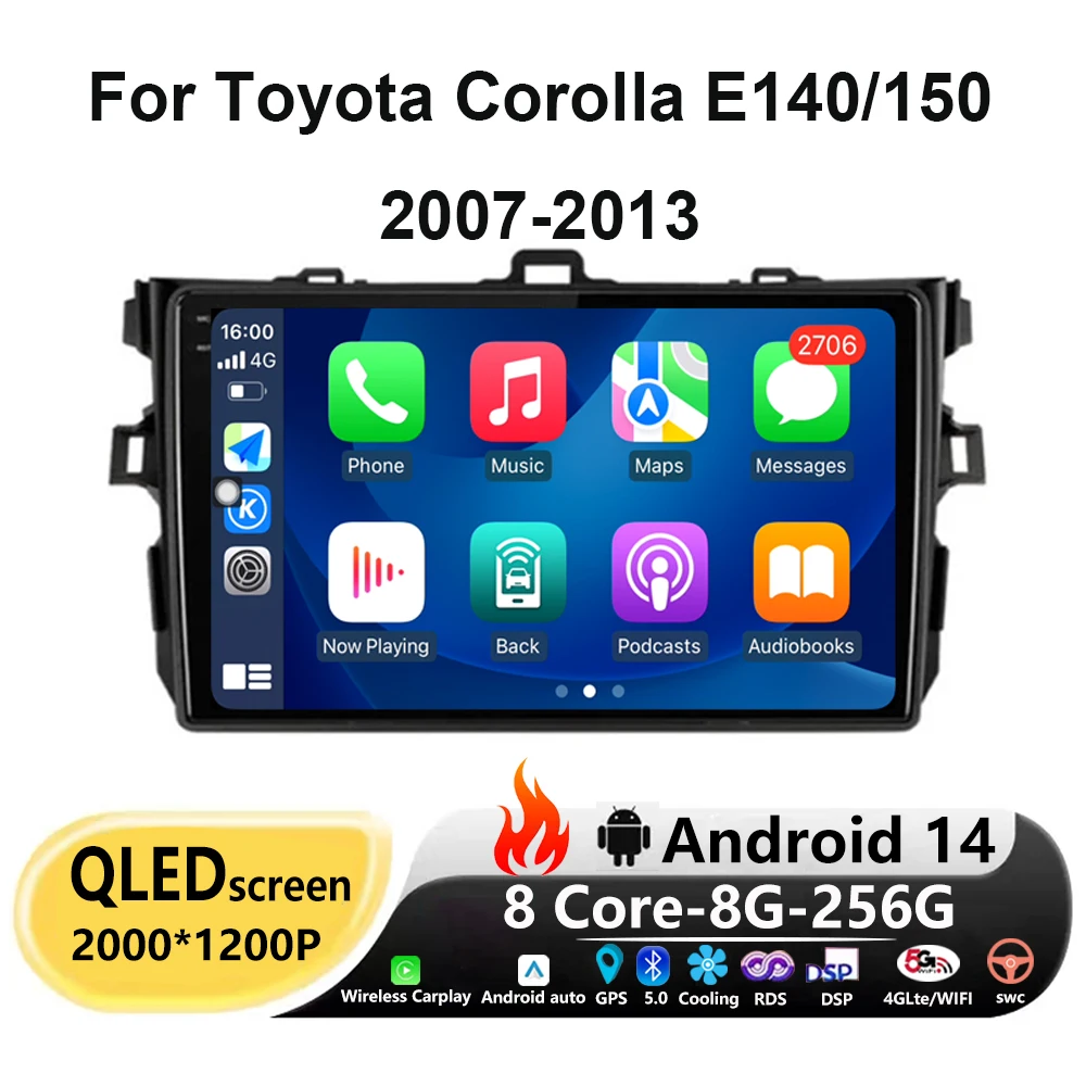 Автомагнитола 9 дюймов для Toyota Corolla E140/150 2007 2008 2009 2010 2011 2012 2013 Android 14, мультимедийный плеер, стерео DSP 4G WIFI BT
Автомагнитола 9 дюймов для Toyota Corolla E140/150 2007 2008 2009 2010 2011 2012 2013 Android 14, мультимедийный плеер, стерео DSP 4G WIFI BT