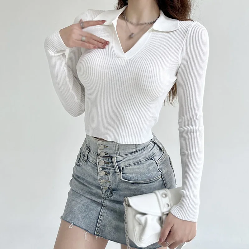 Autumn Turn Down Collar Pullovers Women Tops Vintage Chic High Street Solid Collection Stylish Fit Aesthetic Sexy Ladies Sweater
Autumn Turn Down Collar Pullovers Women Tops Vintage Chic High Street Solid Collection Stylish Fit Aesthetic Sexy Ladies Sweater