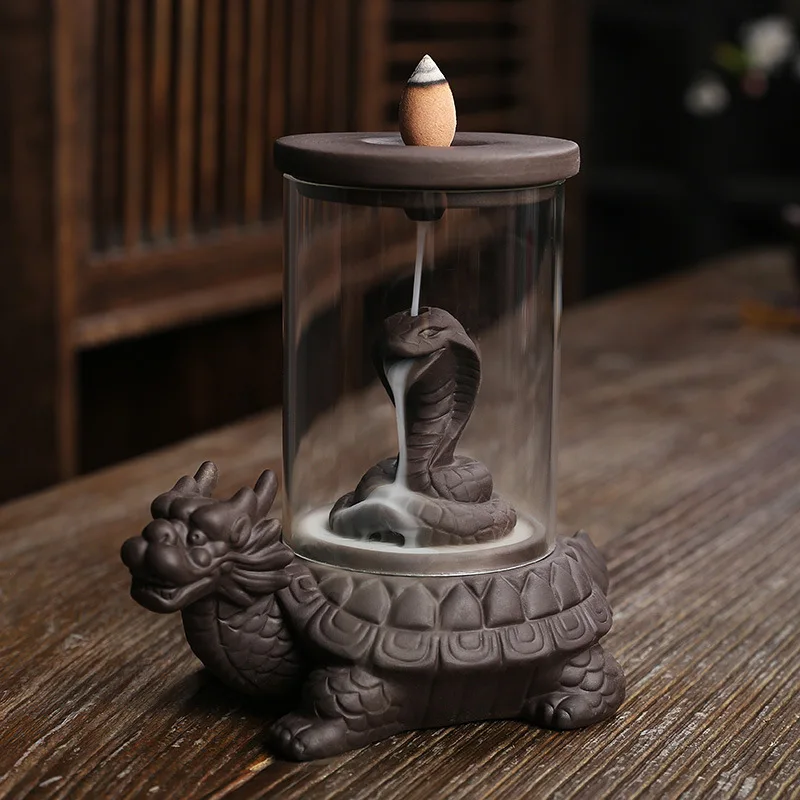 Creative backflow incense burner Home Decor wind shield dragon turtle snake god backflow censer home accessories Living Room
Creative backflow incense burner Home Decor wind shield dragon turtle snake god backflow censer home accessories Living Room