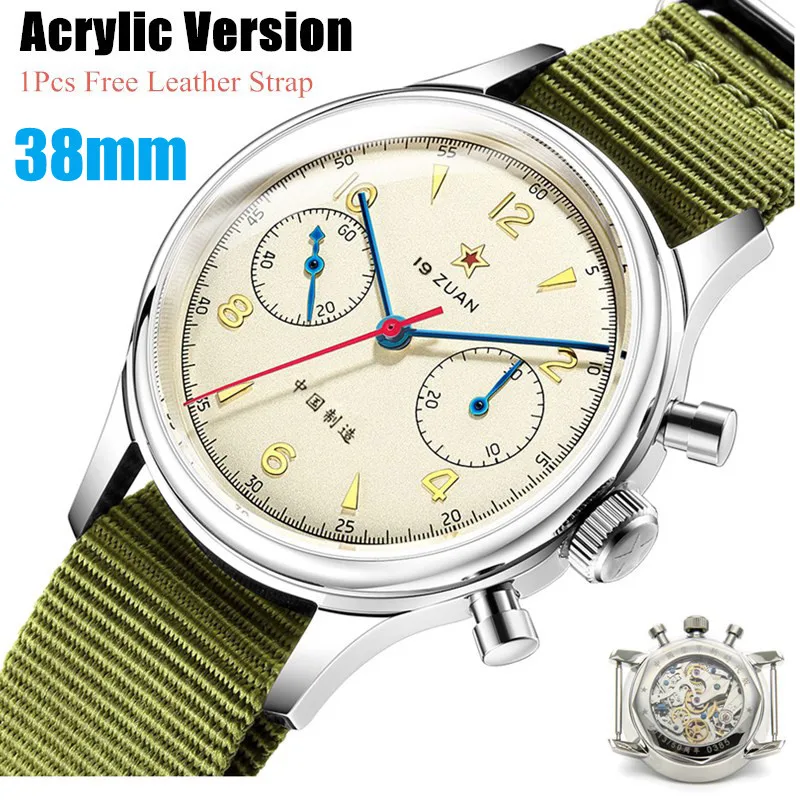 

SEAKOSS 1963 Retro Chronograph Pilot Watch Men seagull ST1901 Movement 38mm 40mm Sapphire mirror surface Mechanical Wristwatches
