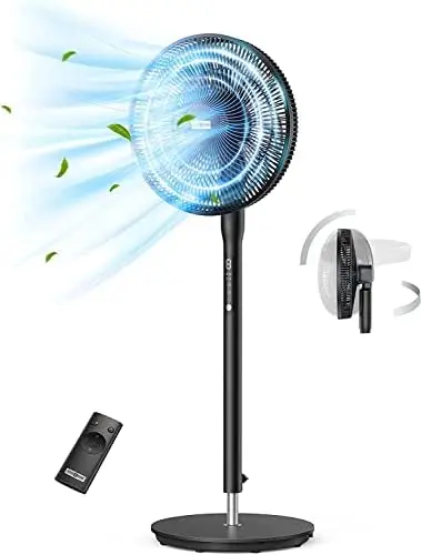 Rhône Fans for Home Bedroom, Quiet Pedestal Floor Fan with Remote, Turbo&12 Speed Levels, 120° Oscillating, DC Motor Fan w Fan
Rhône Fans for Home Bedroom, Quiet Pedestal Floor Fan with Remote, Turbo&12 Speed Levels, 120° Oscillating, DC Motor Fan w Fan