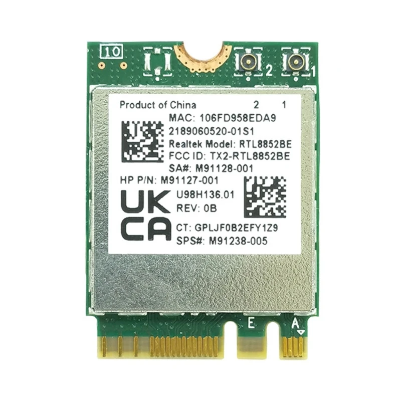 Беспроводная карта WIFI AX1800 WIFI6 1800M RTL8852BE WLAN 802.11ax Bluetooth-совместимая5.2 M2-Ngff Двухдиапазонный 2.4G + 5G
Беспроводная карта WIFI AX1800 WIFI6 1800M RTL8852BE WLAN 802.11ax Bluetooth-совместимая5.2 M2-Ngff Двухдиапазонный 2.4G + 5G