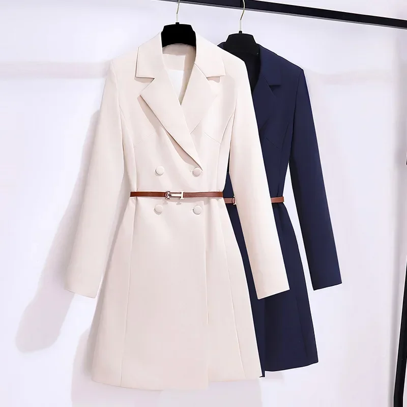 White Women Suits 1 Piece Blazer Cotton Long Jacket With Belt Formal Office Lady Business Work Wear Outfit Coat Fall Outfit
White Women Suits 1 Piece Blazer Cotton Long Jacket With Belt Formal Office Lady Business Work Wear Outfit Coat Fall Outfit