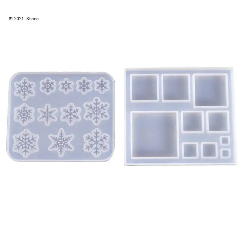 

Square/Snowflake Making Molds for Creative Christmas Pendant Making Mold Crystal Epoxy Resin Jewelry Casting Moul