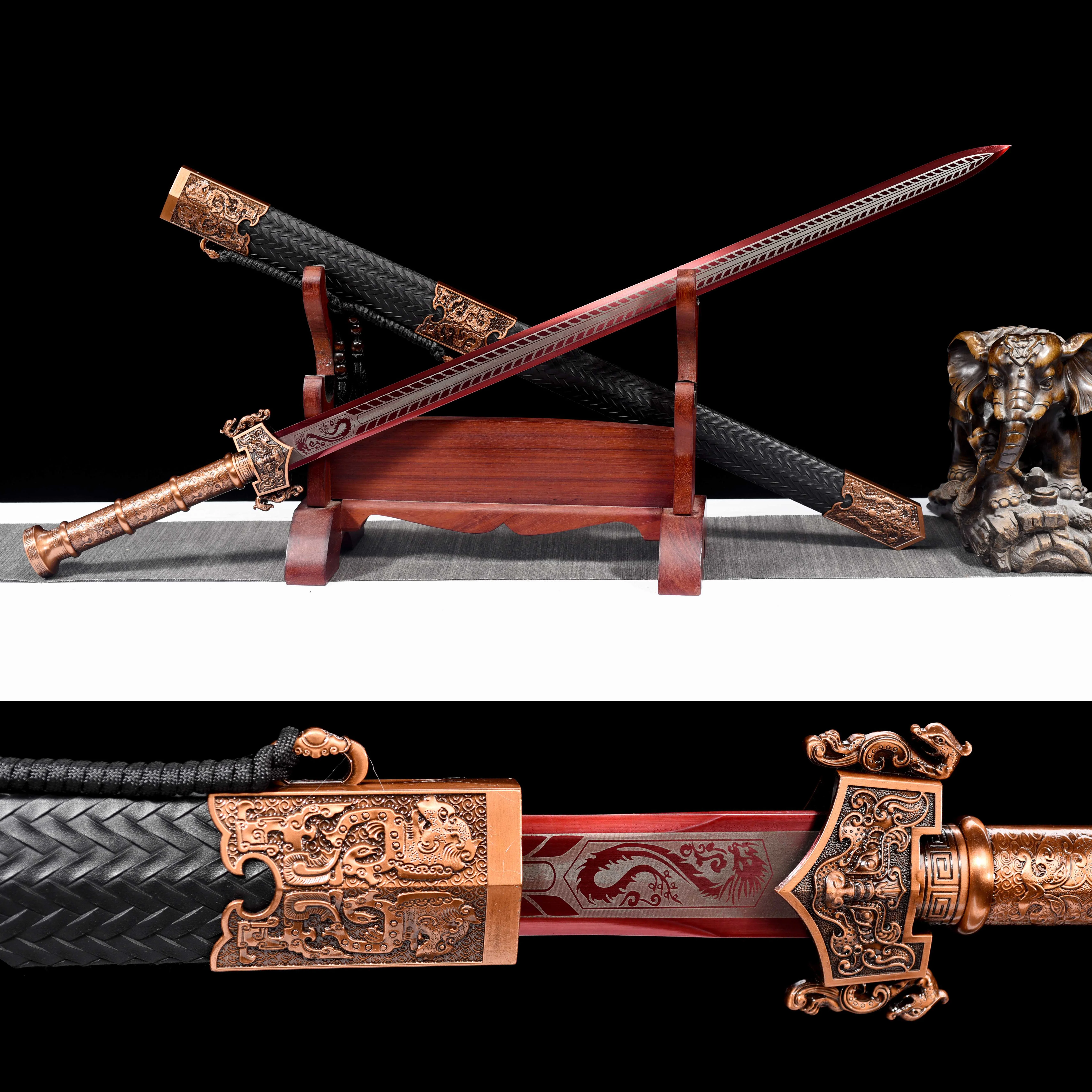 

103cm sharp Han sword Real Steel sword Medieval battle preparation Kung Fu Hell Devil Sword Martial arts fighting weapon katana