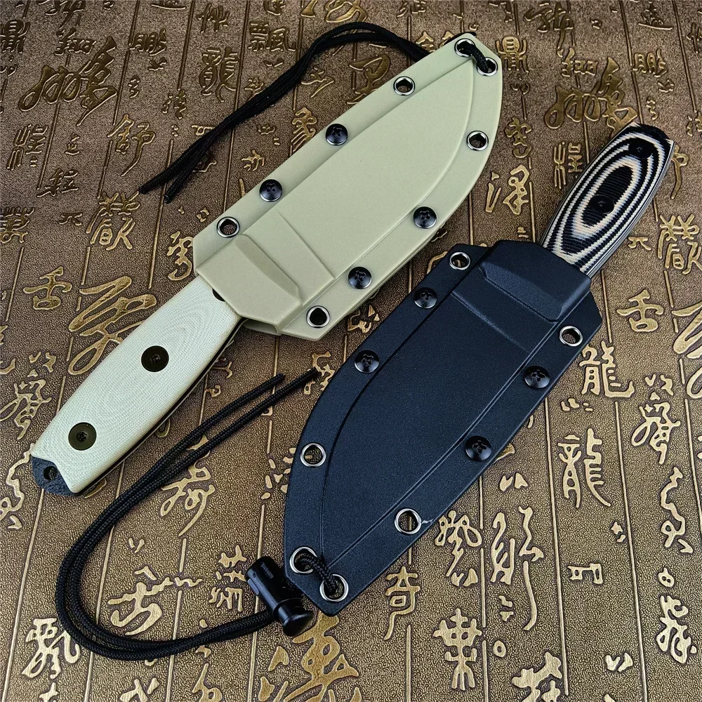 

Tactical Fixed Blade Survival Straight Knife S35VN Steel G10 Handles Outdoor Camping Hunting Self-defense EDC with Kydex Sheath