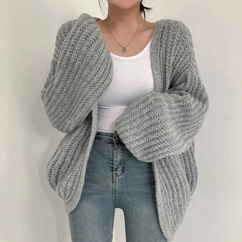 Loose All Match Solid Color Cardigans Women 2023 Autumn Lantern Sleeve Knitted Sweater Cotas Woman Korean Style Chic Knitwear
Loose All Match Solid Color Cardigans Women 2023 Autumn Lantern Sleeve Knitted Sweater Cotas Woman Korean Style Chic Knitwear