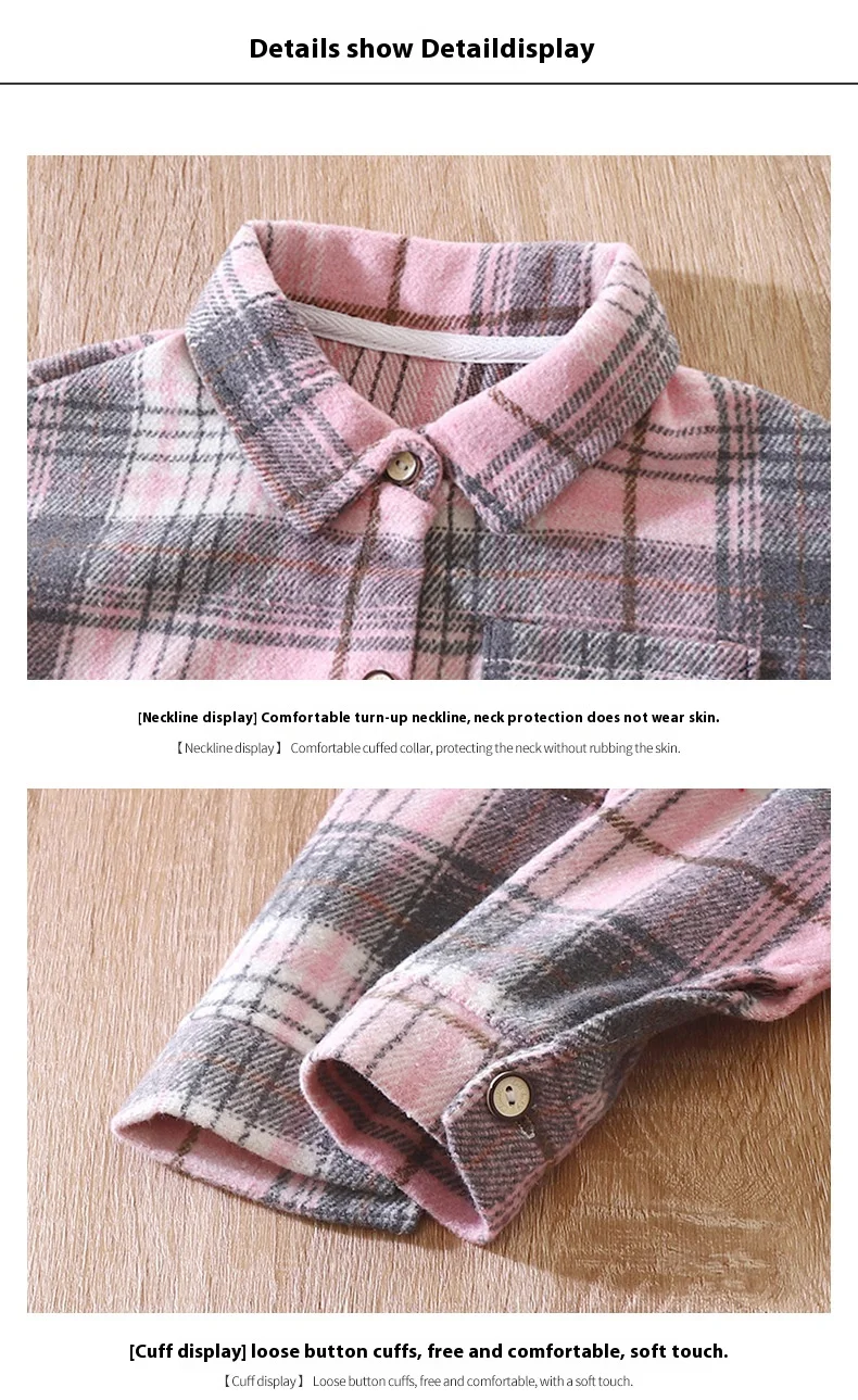 قميص منقوش بأكمام طويلة للأولاد والبنات ، سترة أطفال بألوان عازلة ، بلوزة جديدة بطية صدر ، جاكيت ، قسم ، ريترو قميص منقوش بأكمام طويلة للأولاد والبنات ، سترة أطفال بألوان عازلة ، بلوزة جديدة بطية صدر ، جاكيت ، قسم ، ريترو