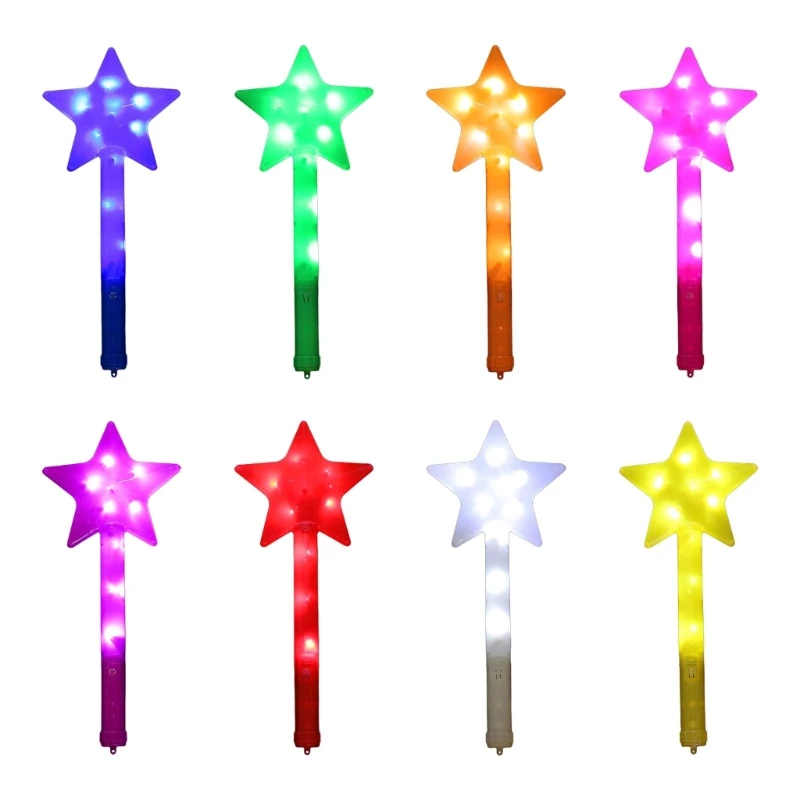 

10PCS Flashing Sticks LED Star Glowing Wand Stage Toy Festival Party Light Up Fairy Wand Adult Girls Party Favor