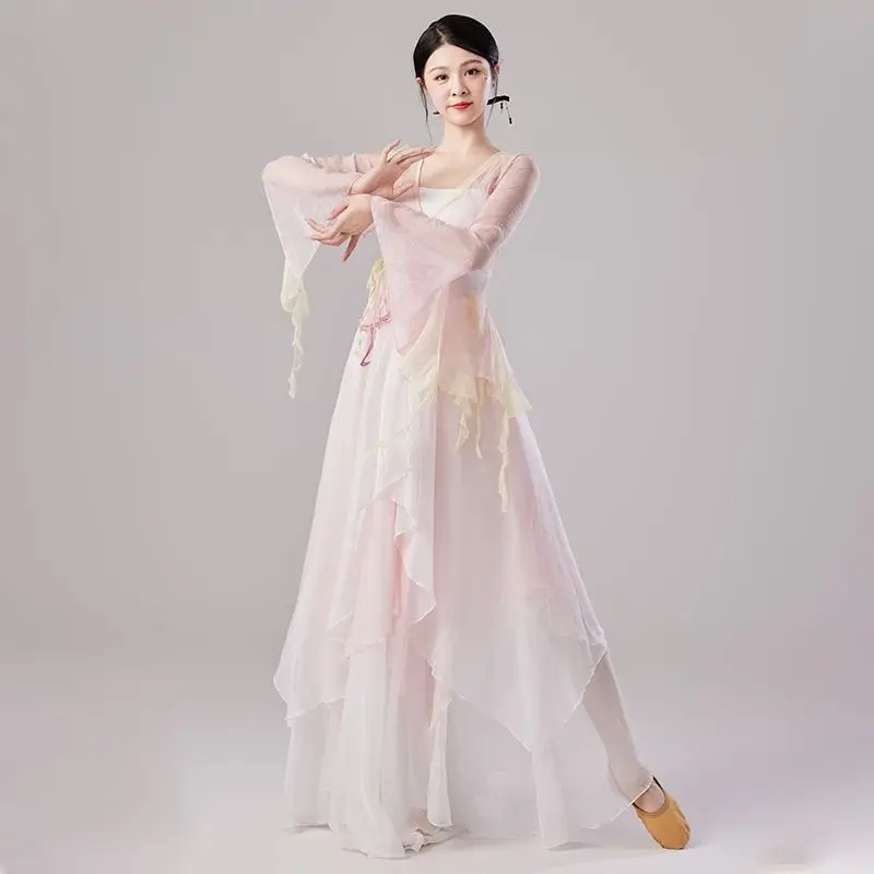 Classical Dance Costume Fairy Purple Suit Daily Practice Dress Loose Flowing Gauze Chinese Dance Performance Stage Dancewear
Classical Dance Costume Fairy Purple Suit Daily Practice Dress Loose Flowing Gauze Chinese Dance Performance Stage Dancewear