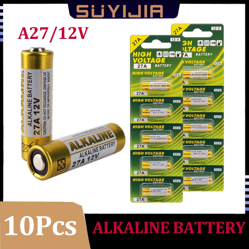 New 10PCS 27 A12v Alkaline G27A MN27 MS27 GP27A L828 V27GA ALK27A A27BP K27A VR27 R27A Dry Battery for Alarm Remote Control
New 10PCS 27 A12v Alkaline G27A MN27 MS27 GP27A L828 V27GA ALK27A A27BP K27A VR27 R27A Dry Battery for Alarm Remote Control