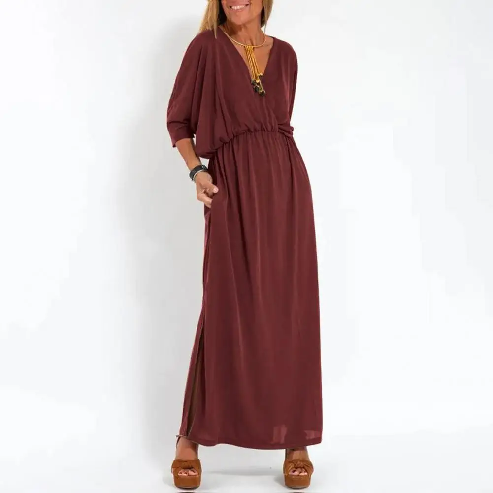 Solid Color Dress Elegant V-neck Split Dress for Women Loose Fit High Waisted Solid Color Spring Summer Shirt with Three-quarter
Solid Color Dress Elegant V-neck Split Dress for Women Loose Fit High Waisted Solid Color Spring Summer Shirt with Three-quarter