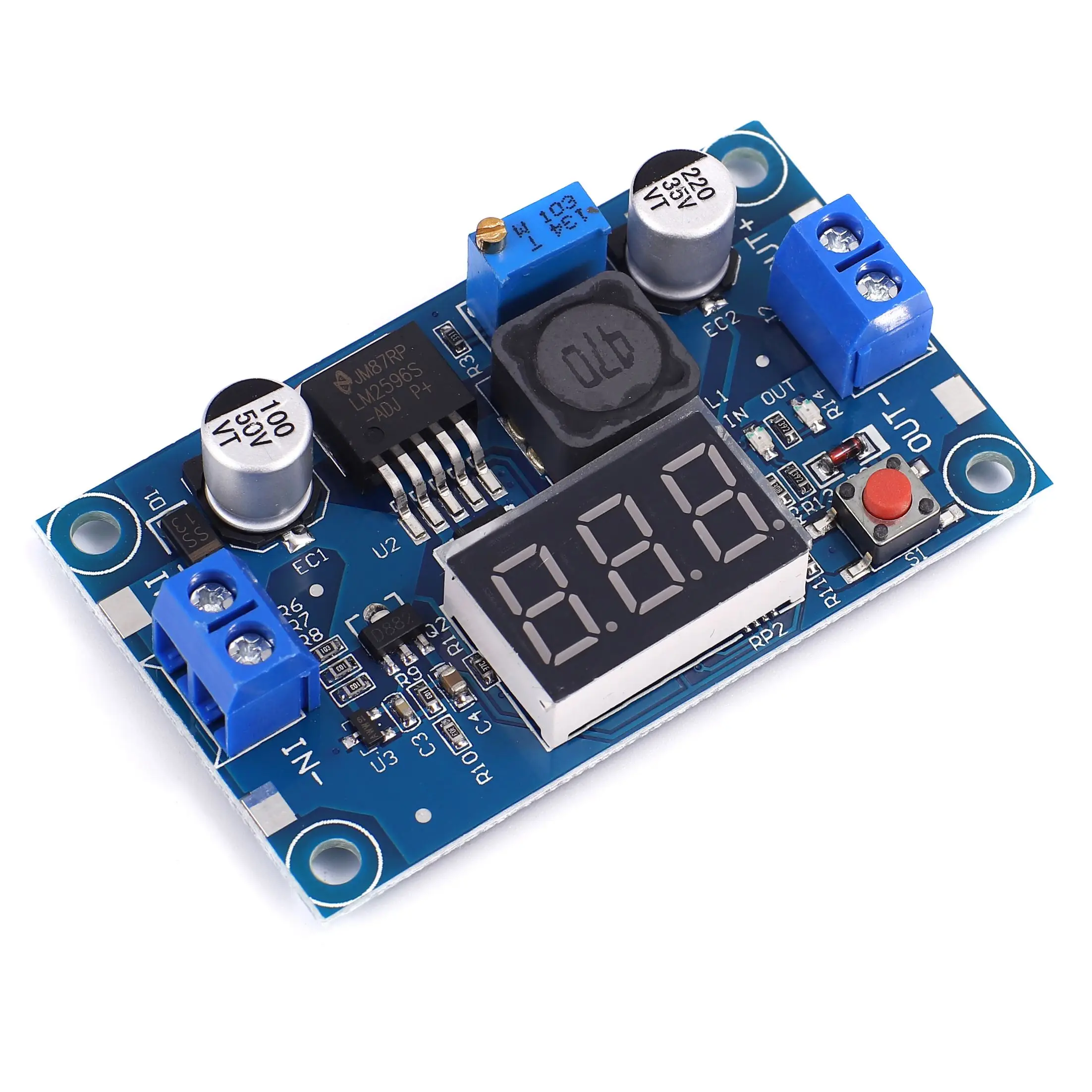 

LM2596 DC DC Step Down Converter Voltage Regulator LED Display Voltmeter 4.0~40 to 1.3-37V Buck Adapter Adjustable Power Supply