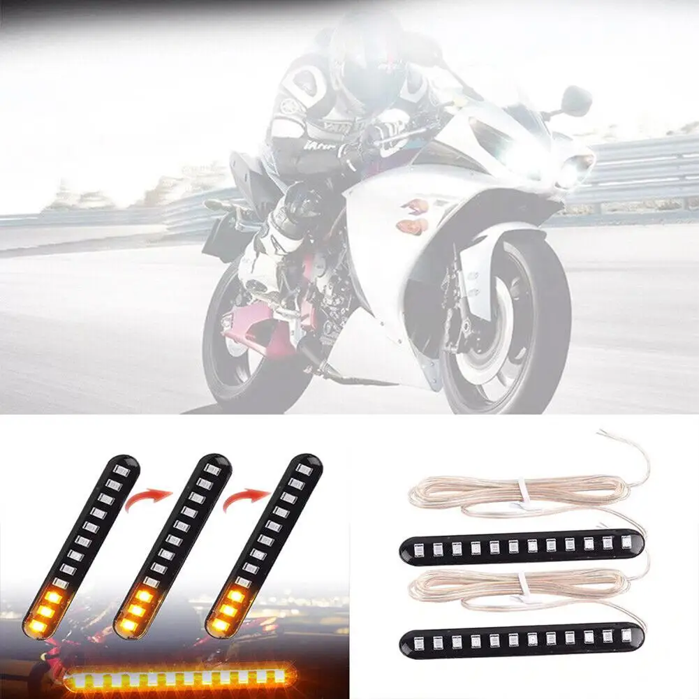 1 Pair 12 LED Motorcycle Turn Light Strip Bar DC 12V 3528SMD LED License Plate Lights Flexible Flowing Water Turn Signal Lamp
1 Pair 12 LED Motorcycle Turn Light Strip Bar DC 12V 3528SMD LED License Plate Lights Flexible Flowing Water Turn Signal Lamp