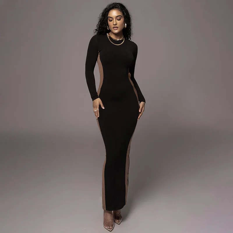 Womens Formal Dresses Fashion Autumn Winter Traf Woman Clothing Contrast Color Round Neck Long Sleeve Split Evening Female Dress
Womens Formal Dresses Fashion Autumn Winter Traf Woman Clothing Contrast Color Round Neck Long Sleeve Split Evening Female Dress