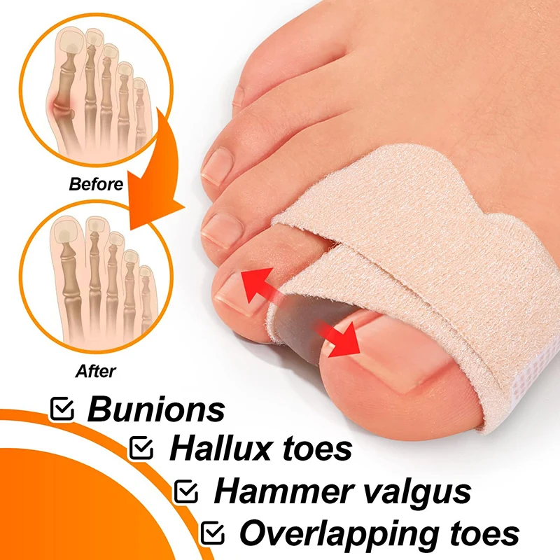 2Pcs Toe Finger Straightener Hammer Toe Tape Hallux Valgus Corrector Bandage Toe Separator Splint Wraps Foot Care Supplies New
2Pcs Toe Finger Straightener Hammer Toe Tape Hallux Valgus Corrector Bandage Toe Separator Splint Wraps Foot Care Supplies New