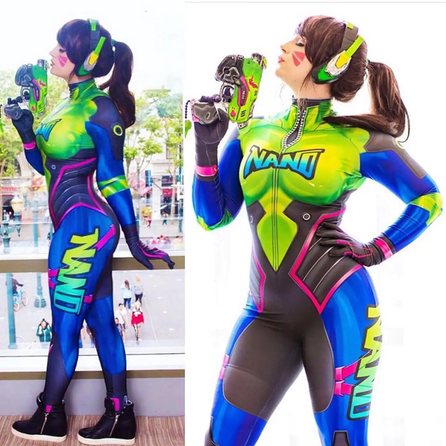 

Halloween New D.Va Nano Cola Skin Cosplay Costume Harley DVA Game Superhero Catsuit Zentai Suit Adults Kids Bodysuit