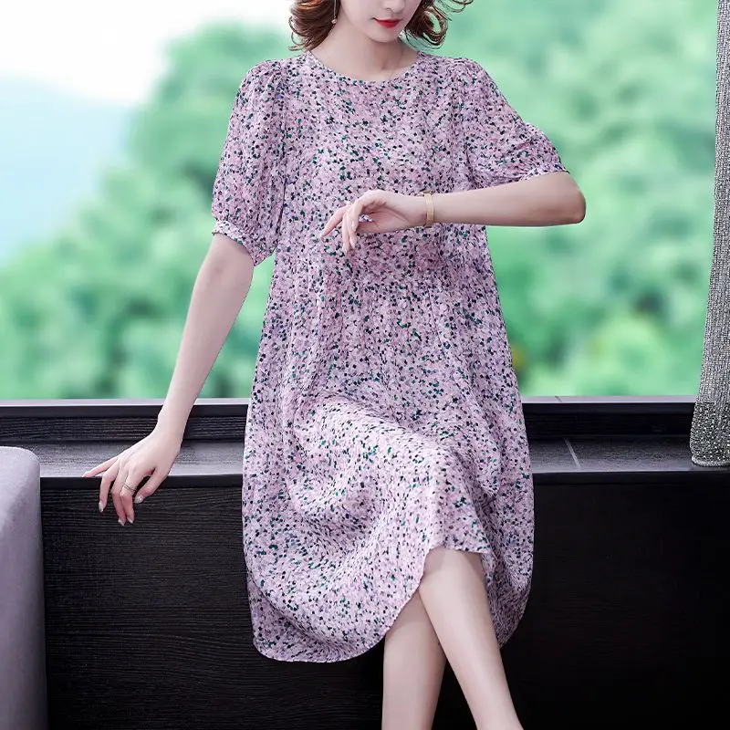 Women 2024 Summer Fashion Long O-neck Dresses Female Floral Print Loose Dress Ladies Short Sleeve Casual A-line Vestidos X69
Women 2024 Summer Fashion Long O-neck Dresses Female Floral Print Loose Dress Ladies Short Sleeve Casual A-line Vestidos X69