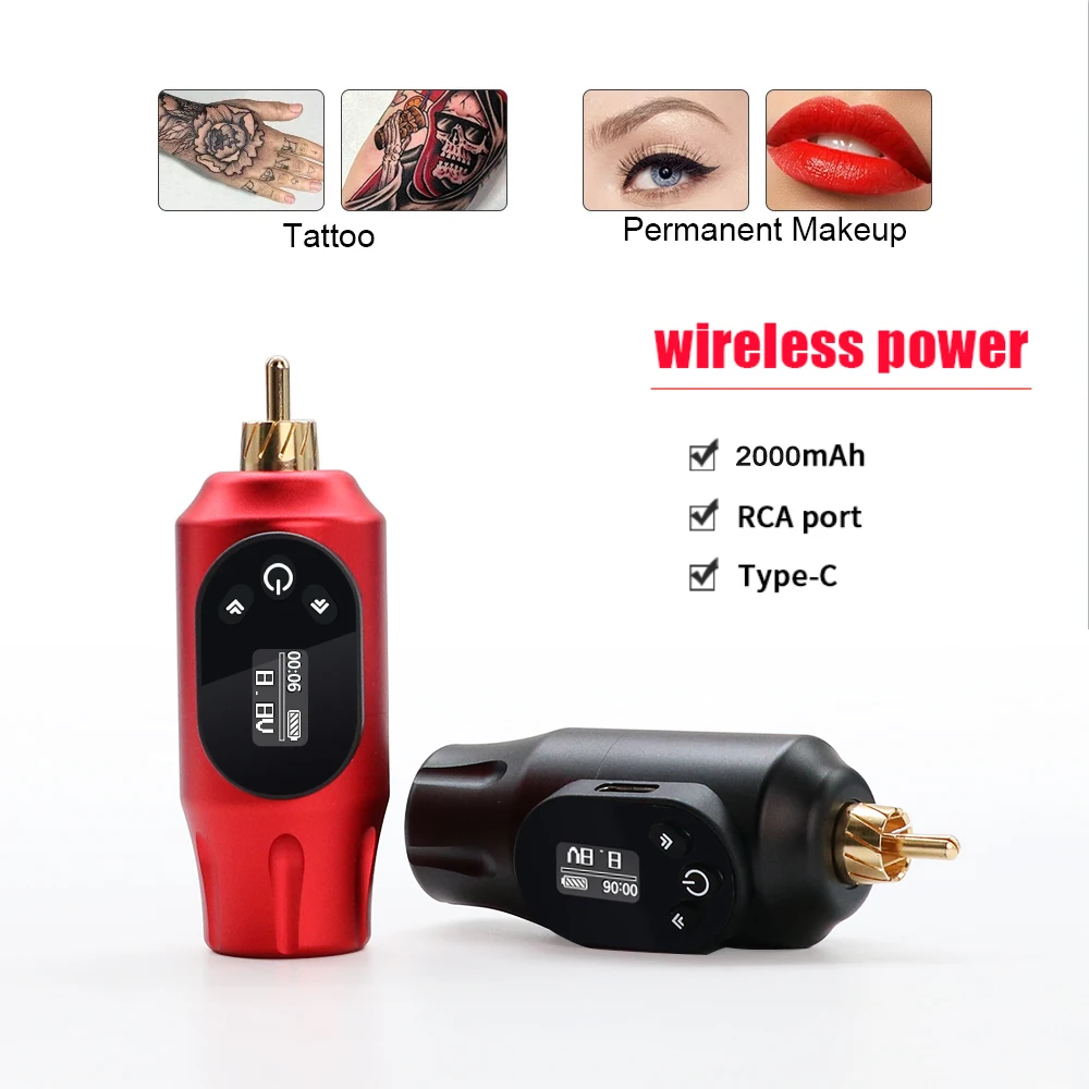 Professional Wireless Tattoo Power Supply 2000mHa Rechargeable Mini Portable Tattoo Battery RCA Jack for Rotary Tattoo Machine
Professional Wireless Tattoo Power Supply 2000mHa Rechargeable Mini Portable Tattoo Battery RCA Jack for Rotary Tattoo Machine