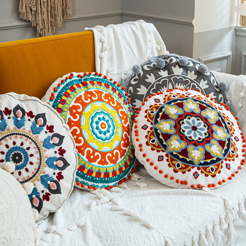 Morocco Ethnic Style Hand-Embroidery Round Pillow Case Living Room Sofa Decoration Home Decor Sofa Window Hotel Cushion Cover
Morocco Ethnic Style Hand-Embroidery Round Pillow Case Living Room Sofa Decoration Home Decor Sofa Window Hotel Cushion Cover