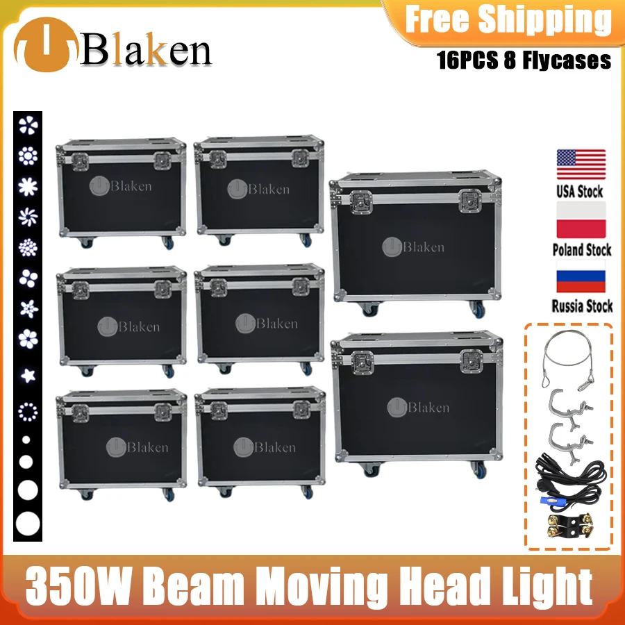 

0 Tax 8Pcs Flight Case For Beam 350W 17r Moving Head Light With Rotating 8+16+24 Prism Stage Effect For DJ Parties Disco Club