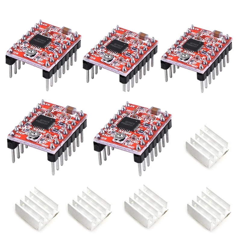 5Pcs A4988 Stepstick Stepper Motor Driver Module With Heat Sink For 3D Printer Reprap Suitable
5Pcs A4988 Stepstick Stepper Motor Driver Module With Heat Sink For 3D Printer Reprap Suitable
