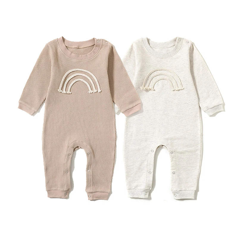 2021 Rainbow Newborn Boys Girls Jumpsuit Solid Knitting Onesie Long Sleeve Cotton Unisex Autumn Romper Toddler Clothes For Baby
2021 Rainbow Newborn Boys Girls Jumpsuit Solid Knitting Onesie Long Sleeve Cotton Unisex Autumn Romper Toddler Clothes For Baby