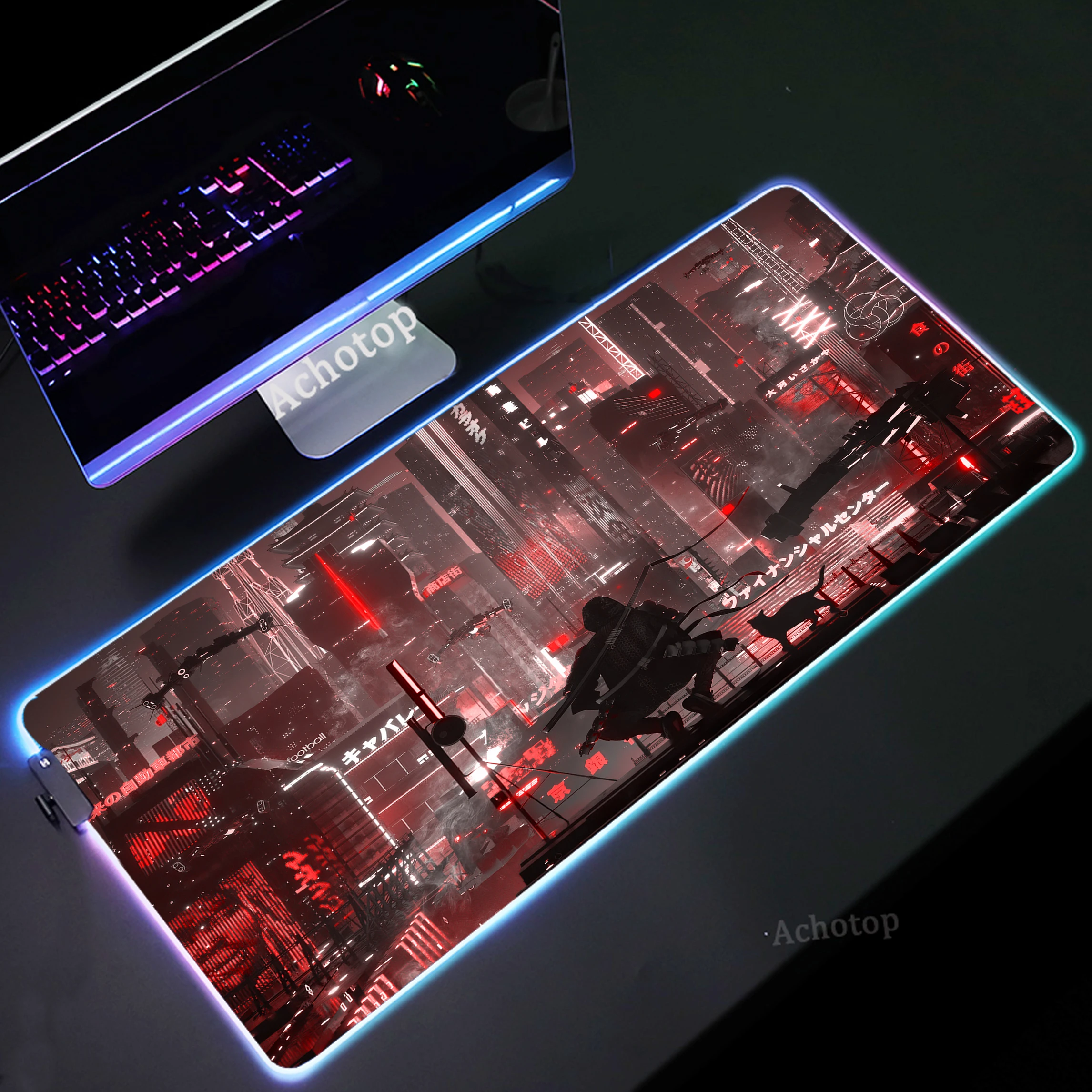 

Неоновый RGB расширенный коврик для мыши XXL 90x40, игровые аксессуары, коврик для мыши, большой игровой коврик для настольного компьютера, игровые резиновые коврики для мыши