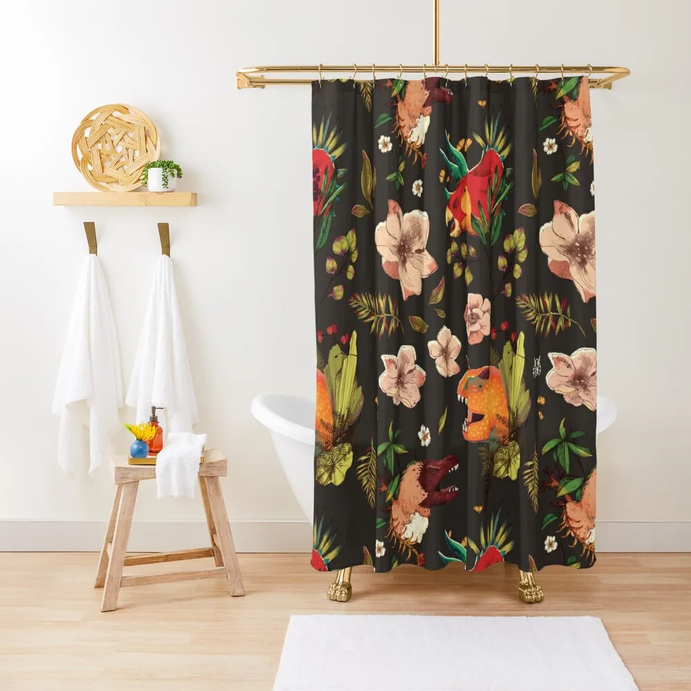 

Dinosaurs + Plonts Shower Curtain Waterproof Bathroom Shower Curtain Bathroom Deco Curtains In The Bathroom