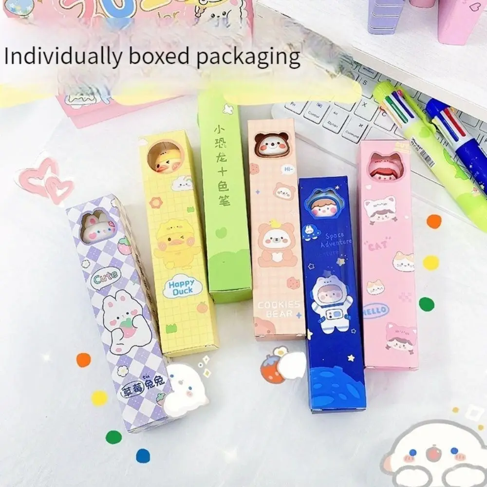 

2PCS/Set Cute Colorful Refill Writing Tools Press Type Students Gift Ballpoint Pen Gel Pens Animal Shaped Neutral Pen