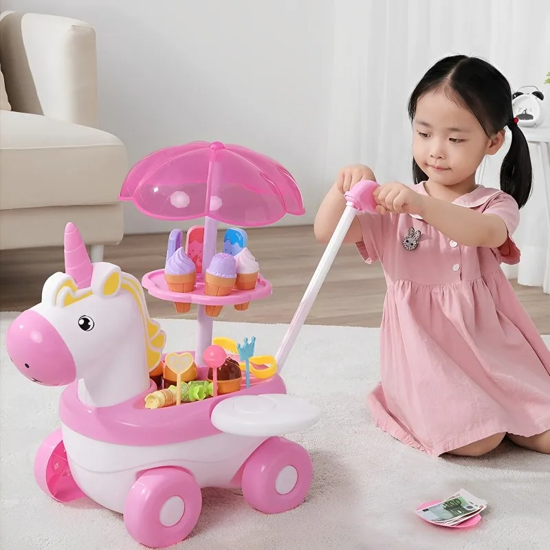 Children's Play House Toy Set Sound And Light Cartoon Unicorn Ice Cream Sell Truck Girl Simulation Kitchen Festival Gift For Kid
Children's Play House Toy Set Sound And Light Cartoon Unicorn Ice Cream Sell Truck Girl Simulation Kitchen Festival Gift For Kid